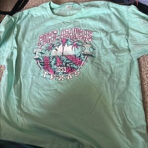 Hanes Mint Green Port Aransas Graphic Tee